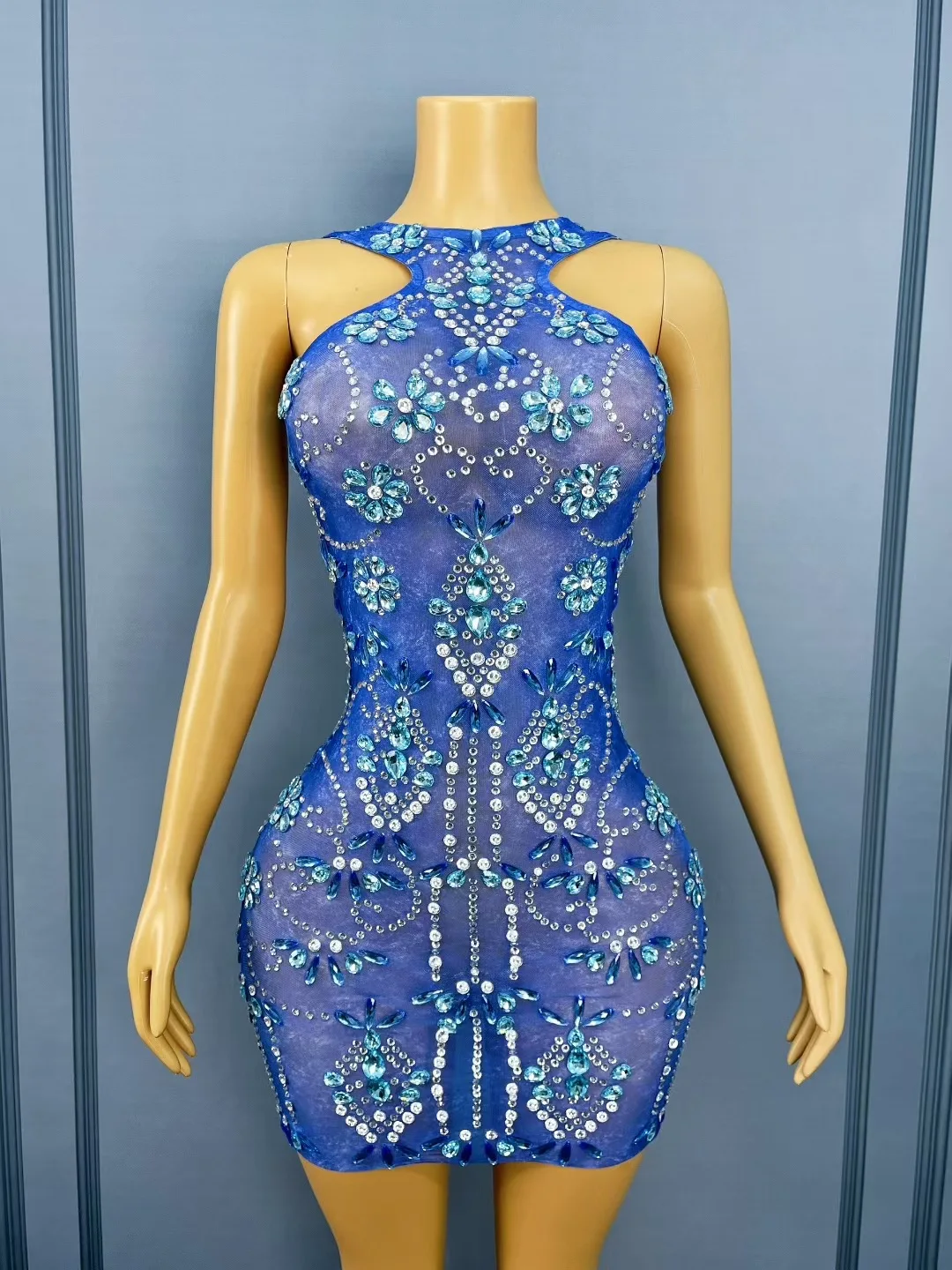 Sparkly Luxury Rhinestones Mesh See Through Sexy Mini Dress Club Birthday Evening Celebrate Prom Gows Stage Performance Clothing
Sparkly Luxury Rhinestones Mesh See Through Sexy Mini Dress Club Birthday Evening Celebrate Prom Gows Stage Performance Clothing