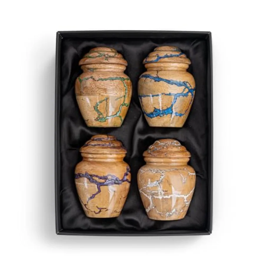 Blue Resin Wood Cremation Urns Multi-Pack - 3 Cubic Inch - Small Epoxy Memorial Vessels for Human Ashes Adult Male Female
Blue Resin Wood Cremation Urns Multi-Pack - 3 Cubic Inch - Small Epoxy Memorial Vessels for Human Ashes Adult Male Female