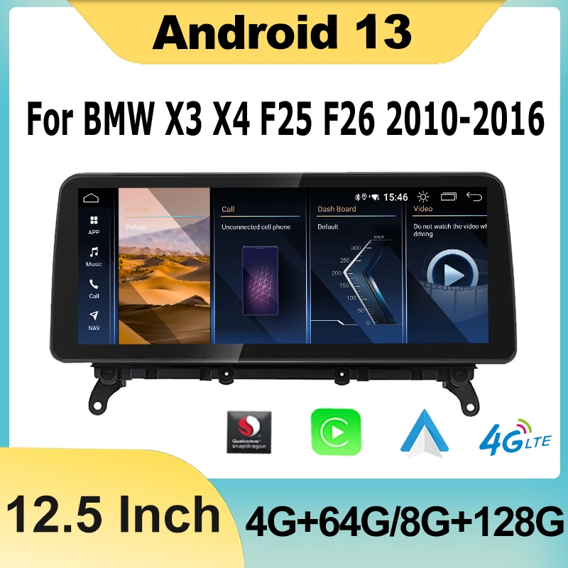 1920*720P GPS Radio For BMW X3 F25 / X4 F26 CIC NBT System Android 13 12.3 Inch Car Multimedia Player Navigation Carplay Auto BT
1920*720P GPS Radio For BMW X3 F25 / X4 F26 CIC NBT System Android 13 12.3 Inch Car Multimedia Player Navigation Carplay Auto BT