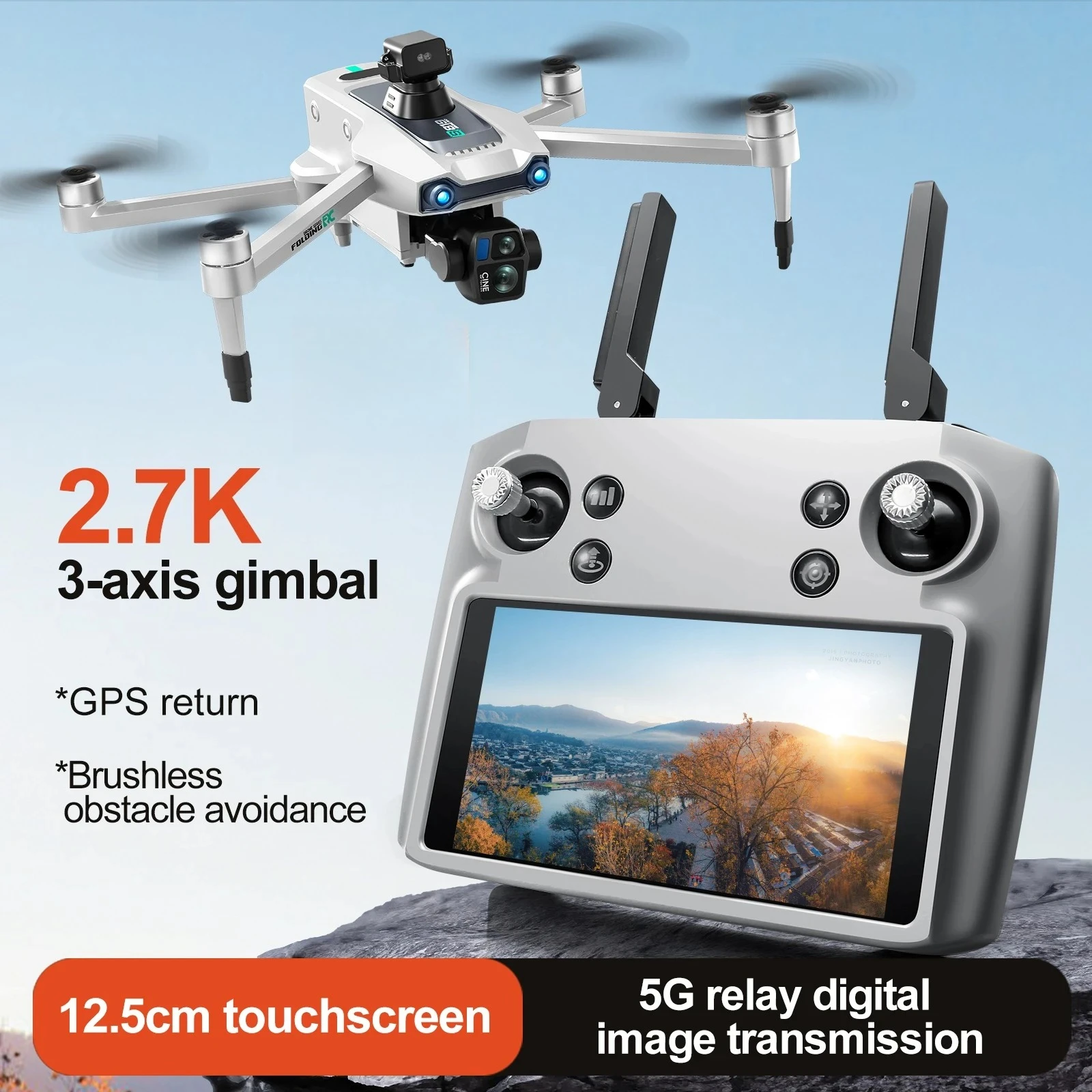 5G GPS relay digital image transmission brushless motor wind resistant laser obstacle avoidance three-axis pan tilt camera
5G GPS relay digital image transmission brushless motor wind resistant laser obstacle avoidance three-axis pan tilt camera
