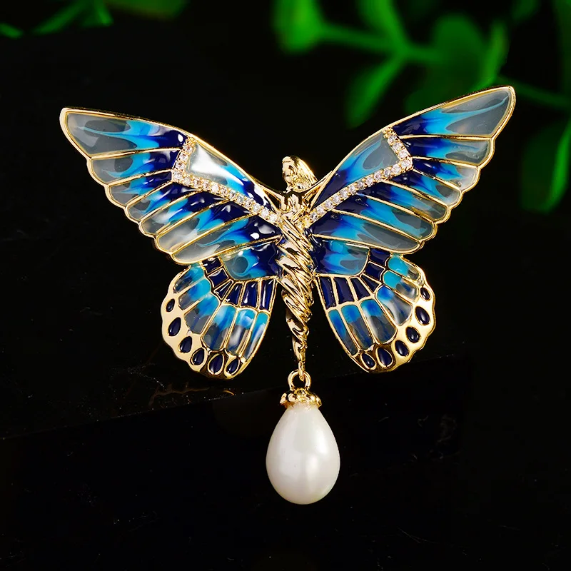 Unique Enamel Girl's Wings Butterfly Broochpins Fashion Shell Bead Zirconium High Grade Temperament Brooches for Woman Accessory
Unique Enamel Girl's Wings Butterfly Broochpins Fashion Shell Bead Zirconium High Grade Temperament Brooches for Woman Accessory