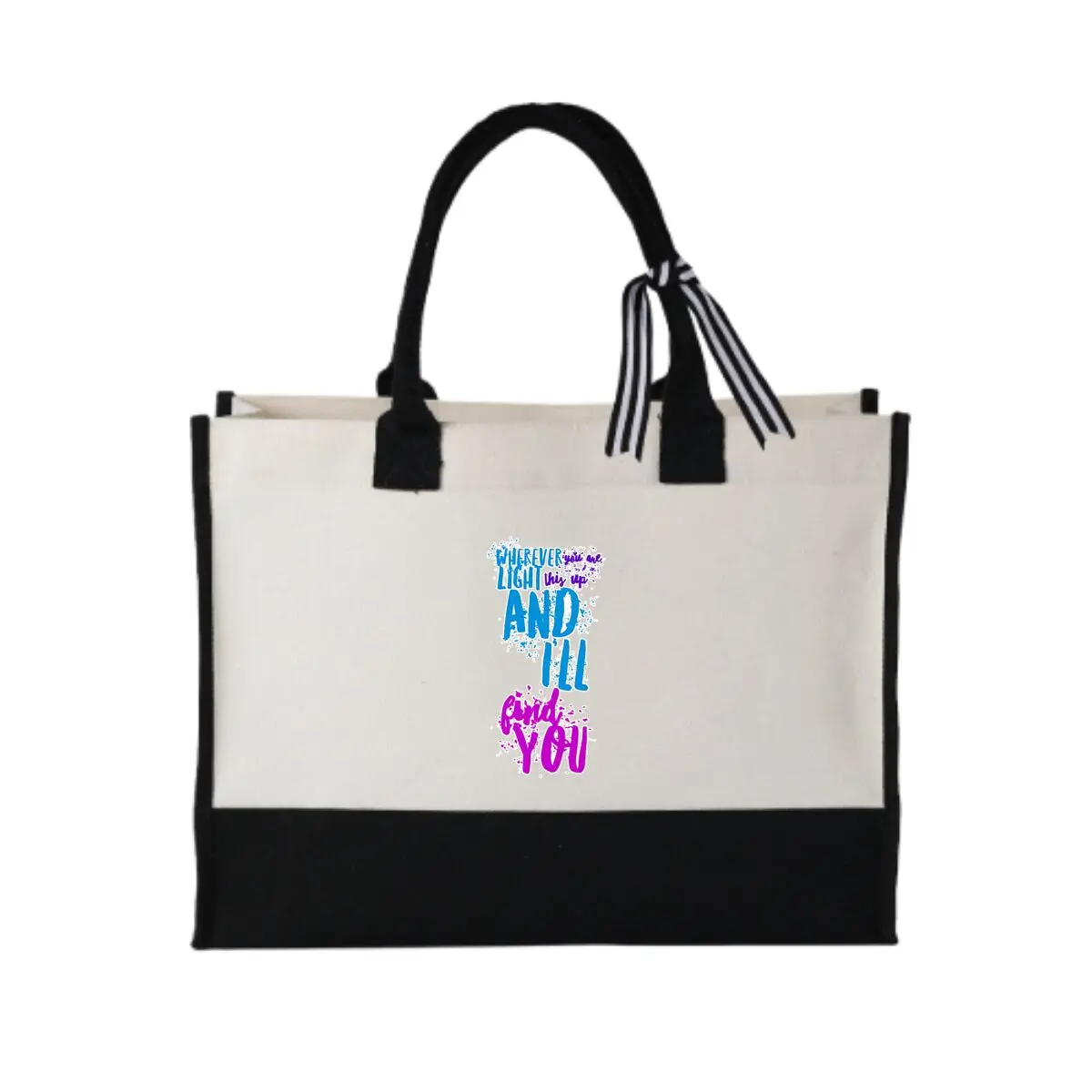Wherever you are light this up and I'll find you Sticker Bold Patchwork Canvas Tote for Outdoor Concert Essentials
Wherever you are light this up and I'll find you Sticker Bold Patchwork Canvas Tote for Outdoor Concert Essentials