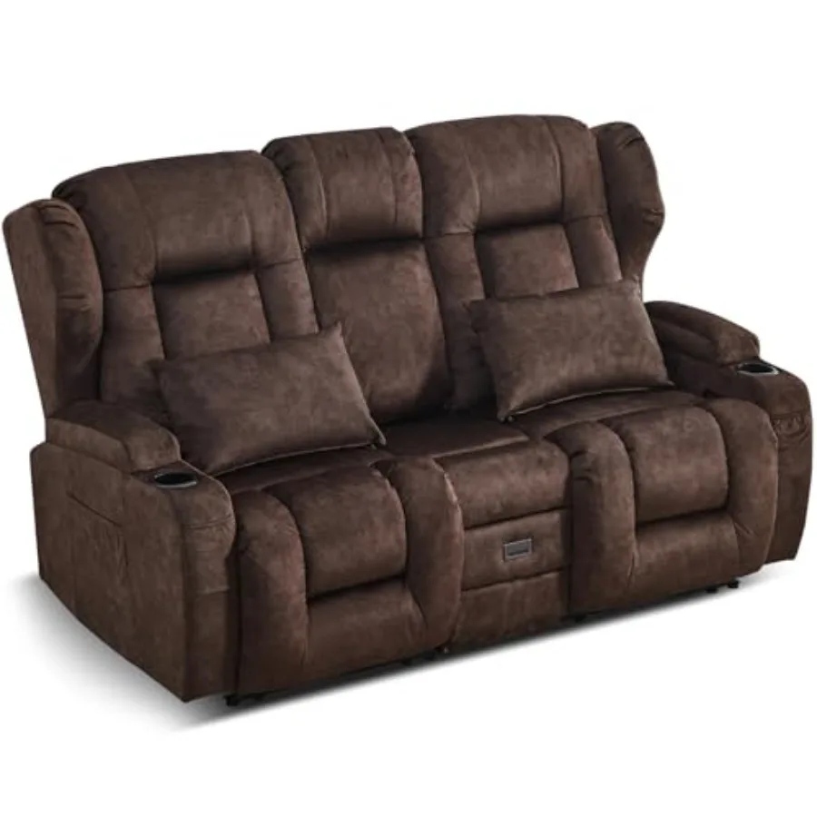 68" Reclining Loveseat Recliner Sofa with Storage Console, Soft Velvet Recliner Chairs RV Theater Seating with Cup Holder, 6" W
68" Reclining Loveseat Recliner Sofa with Storage Console, Soft Velvet Recliner Chairs RV Theater Seating with Cup Holder, 6" W