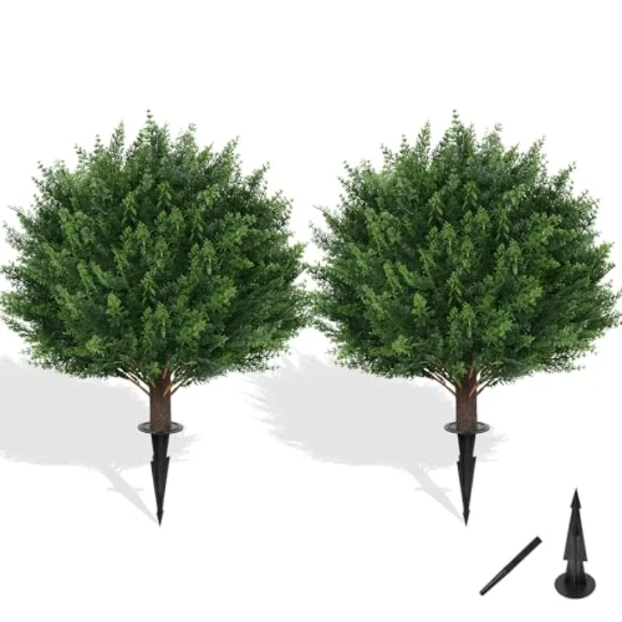 Artificial Cypress Topiary Tree with Ground Spike, Set of 2 Artificial Shrub Bushes, Fake Ever Tree for Porch, Artificial Plant
Artificial Cypress Topiary Tree with Ground Spike, Set of 2 Artificial Shrub Bushes, Fake Ever Tree for Porch, Artificial Plant