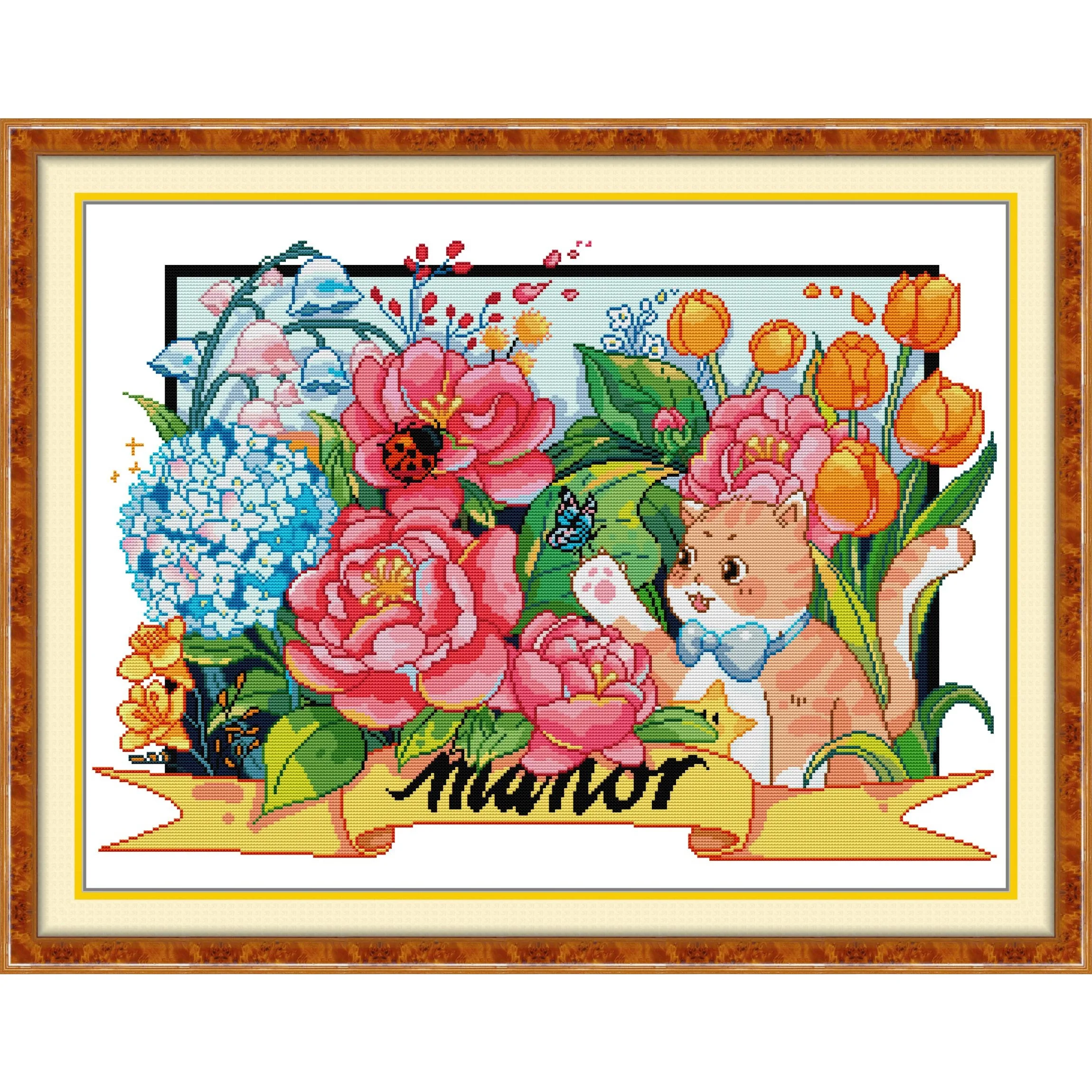 Soulgift News Набор для вышивки крестом с предварительной печатью, штампованная ткань Аида с нитками DMC, набор для вышивания - кошка с цветами
Soulgift News Набор для вышивки крестом с предварительной печатью, штампованная ткань Аида с нитками DMC, набор для вышивания - кошка с цветами