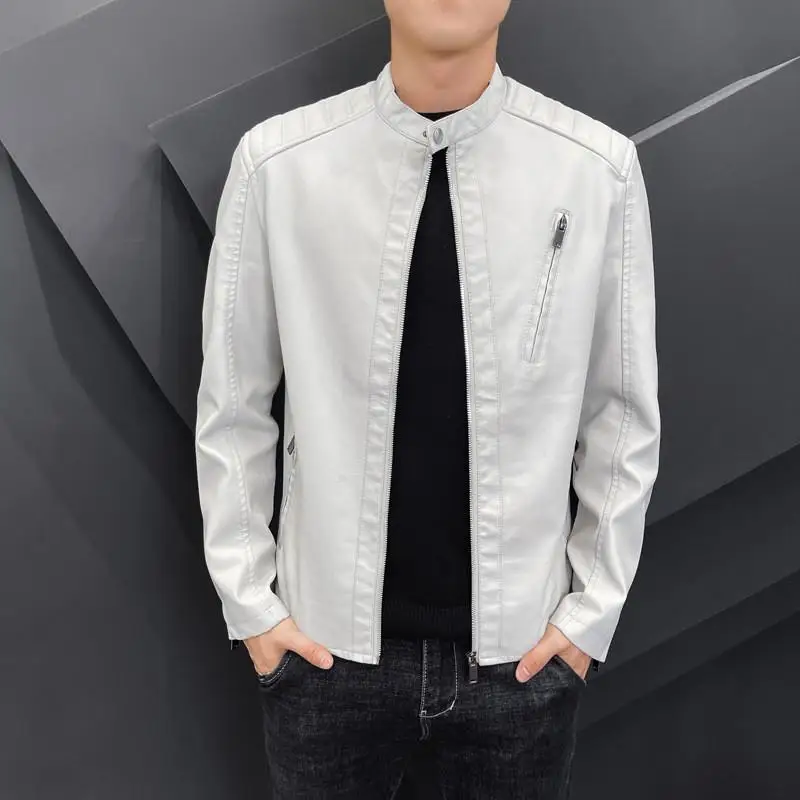 Повседневная мужская куртка из искусственной кожи, приталенная, с воротником-стойкой, в байкерском стиле, удобная, теплая, не деформируется, с прямым низом
Повседневная мужская куртка из искусственной кожи, приталенная, с воротником-стойкой, в байкерском стиле, удобная, теплая, не деформируется, с прямым низом