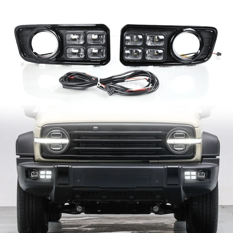 2Pcs Led Day Running Light Front Bumper Fog Lamp DRL Dynamic Turn Signal Night Blue For Tank 300 2021 2022 2023 2024 2025
2Pcs Led Day Running Light Front Bumper Fog Lamp DRL Dynamic Turn Signal Night Blue For Tank 300 2021 2022 2023 2024 2025