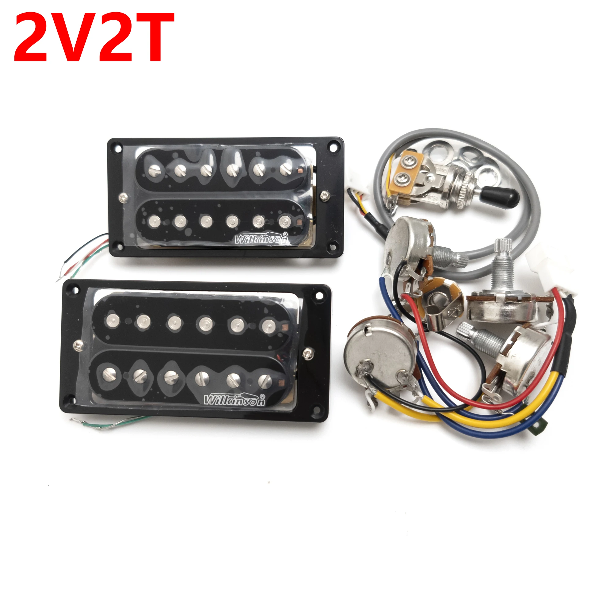 Звукосниматели для гитары Wilkinson Humbucker, звукосниматель BridgeNeck для LP с жгутом проводов 2V2T, запасные части для электрогитар 4C
Звукосниматели для гитары Wilkinson Humbucker, звукосниматель BridgeNeck для LP с жгутом проводов 2V2T, запасные части для электрогитар 4C