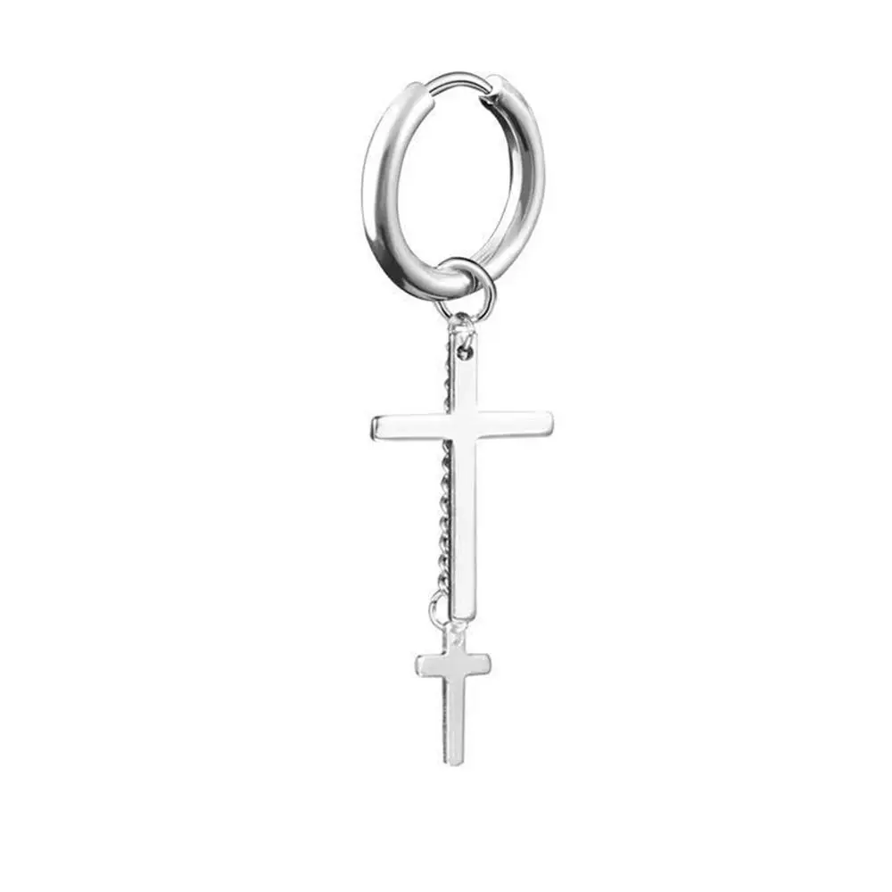 Creative Punk Women Fashion Jewelry Chain Tassel Stainless Steel Men Hoop Earrings Cross Ear Studs Korean Style Earrings
Creative Punk Women Fashion Jewelry Chain Tassel Stainless Steel Men Hoop Earrings Cross Ear Studs Korean Style Earrings