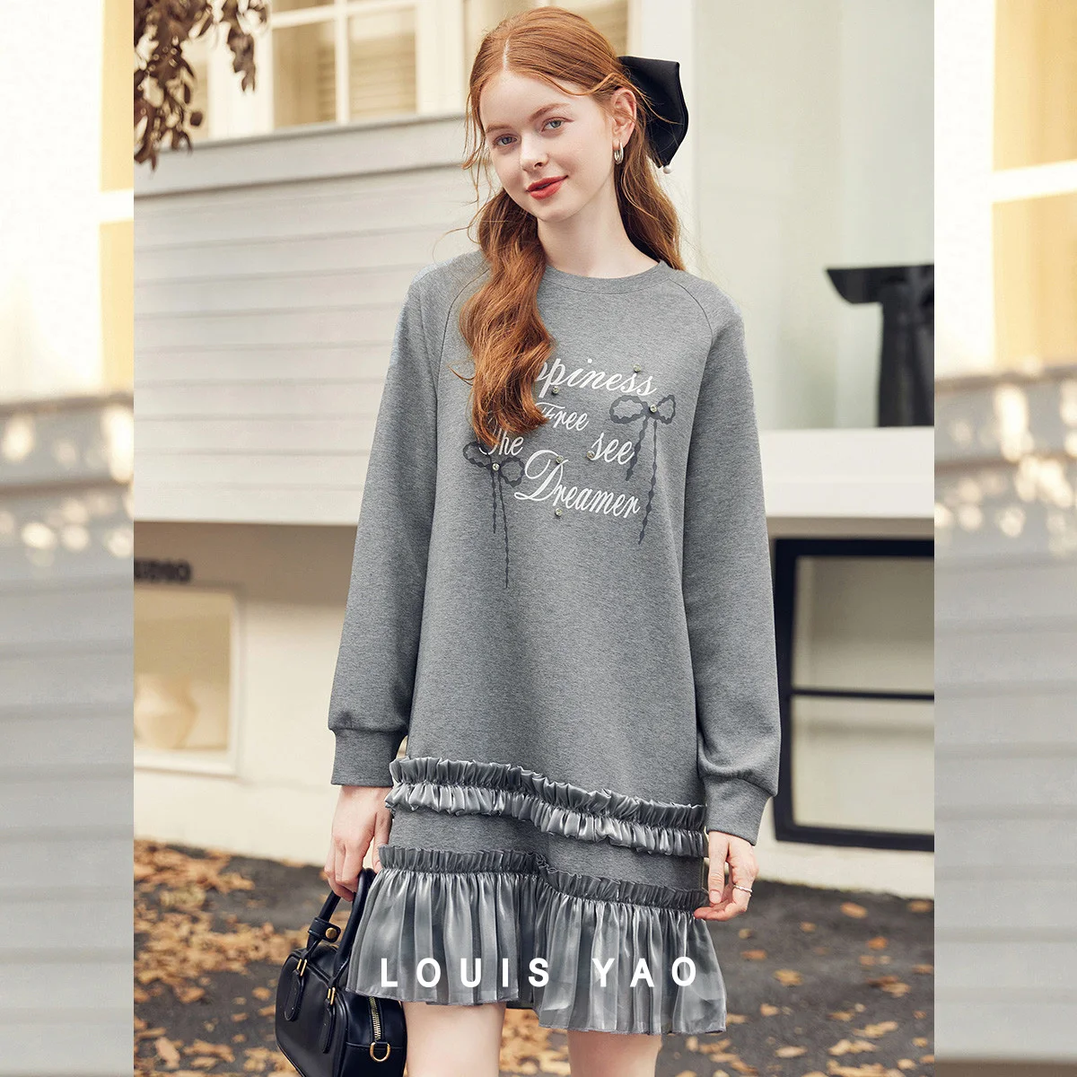 LOUIS YAO Round-neck Sweatshirt Dress 2025 Autumn Casual Slightly Stretchy Printed Patchwork Long-sleeved Women's Dress
LOUIS YAO Round-neck Sweatshirt Dress 2025 Autumn Casual Slightly Stretchy Printed Patchwork Long-sleeved Women's Dress