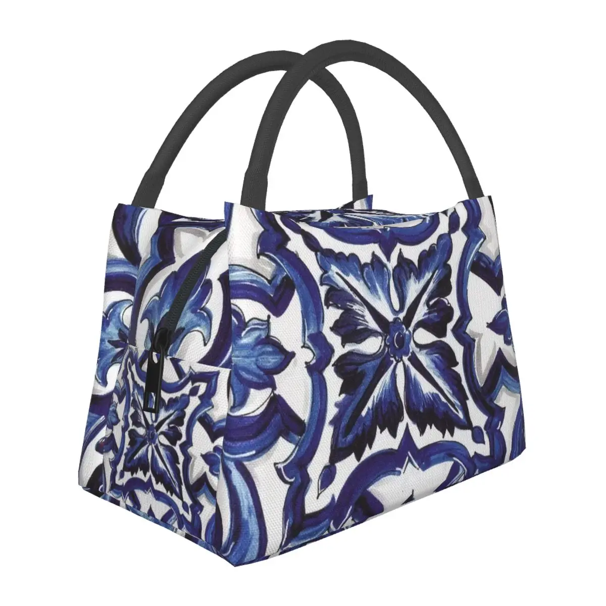 Blue Ornate Floral Mediterranean Sicilian Tile Insulated Lunch Bag Bento Storage Food Boxes Container Thermal Lunch Box Tote
Blue Ornate Floral Mediterranean Sicilian Tile Insulated Lunch Bag Bento Storage Food Boxes Container Thermal Lunch Box Tote