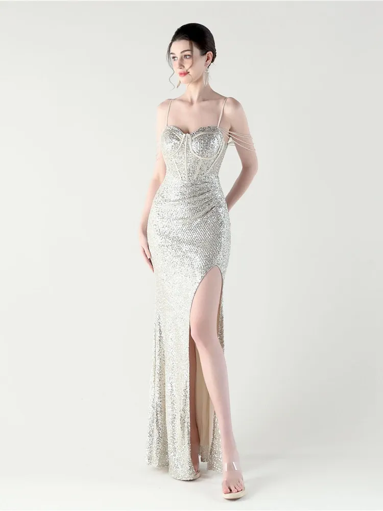 Peach Silver Evening Gown Women's New Sle Ele High End Lady Par Host Dr High Quali Sexy Polyester Fiber KTV Dr
Peach Silver Evening Gown Women's New Sle Ele High End Lady Par Host Dr High Quali Sexy Polyester Fiber KTV Dr