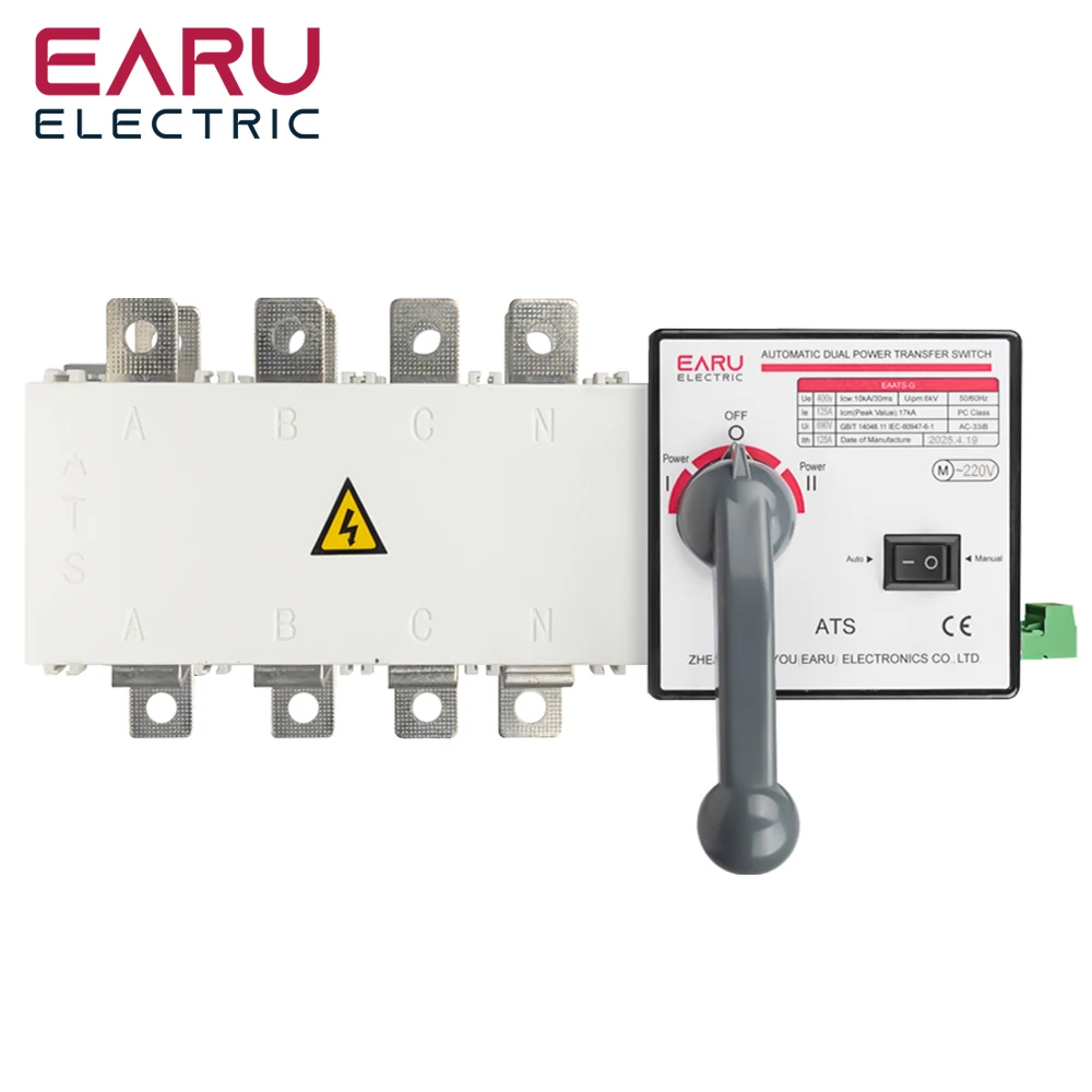4P 125A AC400V ATS PC Automatic Transfer Switch Electrical Selector Switche Auto or Manual 2 Input 1 Output Uninterrupted Power
4P 125A AC400V ATS PC Automatic Transfer Switch Electrical Selector Switche Auto or Manual 2 Input 1 Output Uninterrupted Power