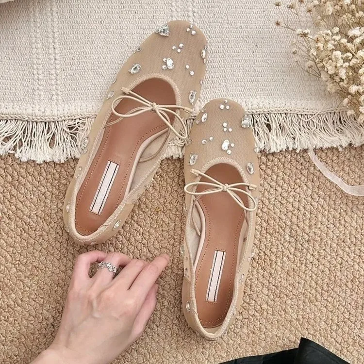 Rhinestone Breathable Mesh Shallow Mouth Flats for Womensummer Style,comfortable Flat Round-toe Ballet Shoes with Bowfairy Style
Rhinestone Breathable Mesh Shallow Mouth Flats for Womensummer Style,comfortable Flat Round-toe Ballet Shoes with Bowfairy Style