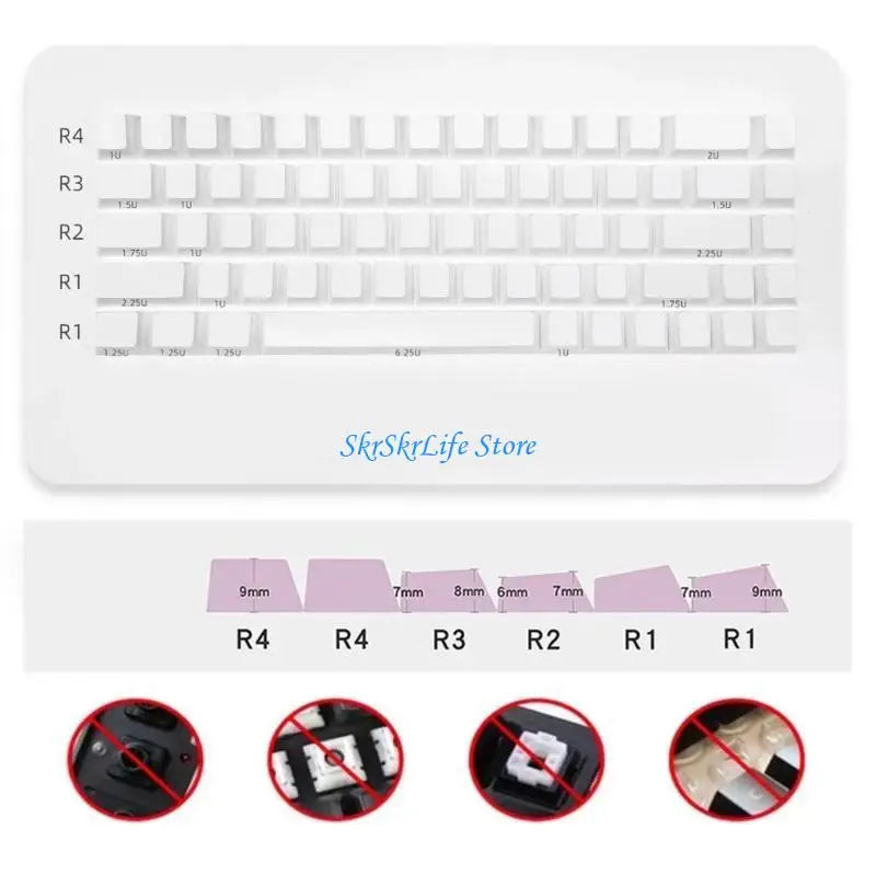 E65E Minimalist White Blank Keycaps 68 Original Profile For Mechanical Keyboards
E65E Minimalist White Blank Keycaps 68 Original Profile For Mechanical Keyboards