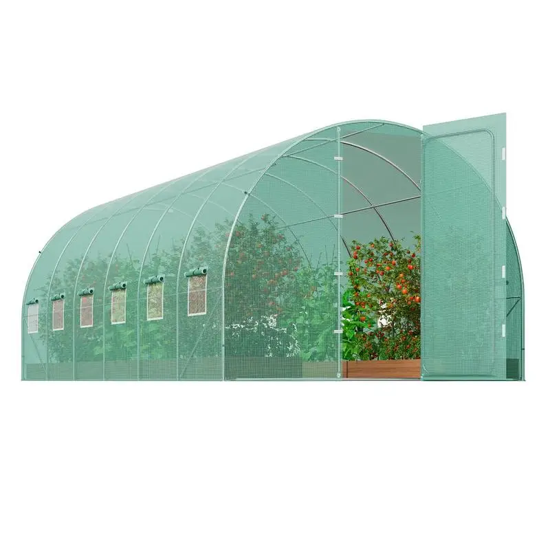 Plant Hot House 19.4x9.7x7.4 ft For Gardening Backyard Farm, Galvanized Steel Frame Green PE Cover Swing Door 12 Roll-up Windows Outdoor Greenhouse
Plant Hot House 19.4x9.7x7.4 ft For Gardening Backyard Farm, Galvanized Steel Frame Green PE Cover Swing Door 12 Roll-up Windows Outdoor Greenhouse