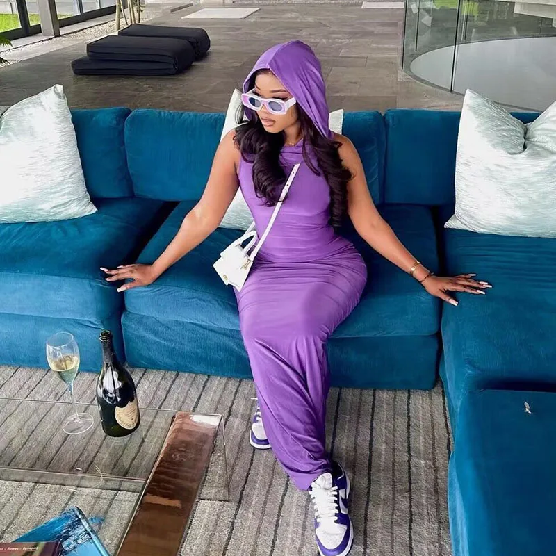 2023 Summer Women's Solid Color Hooded Sleeveless Wrapped Hip Split Dress Children
2023 Summer Women's Solid Color Hooded Sleeveless Wrapped Hip Split Dress Children