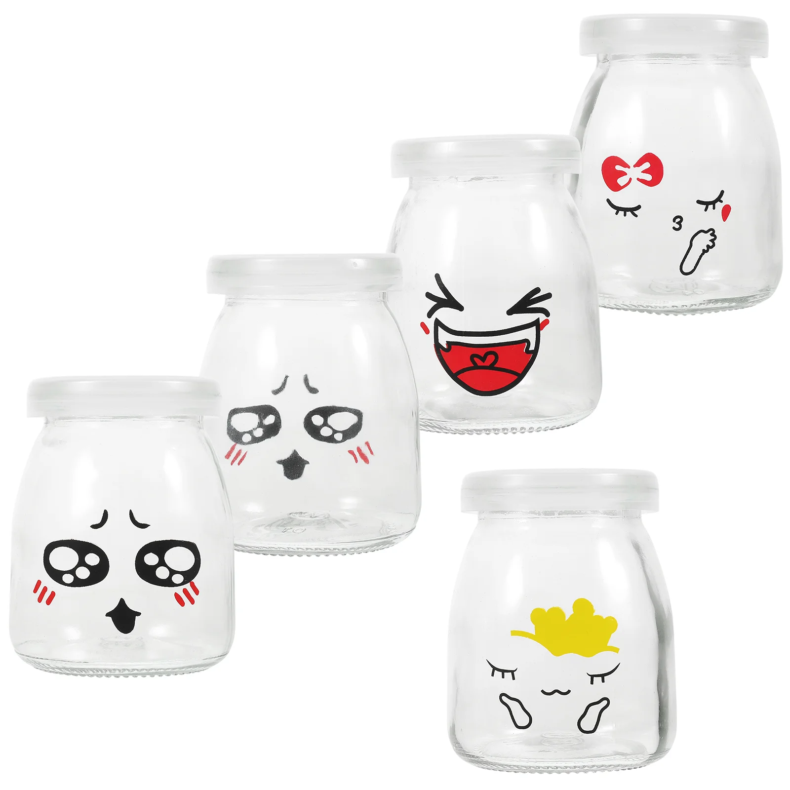 5 Pcs Pudding Bottle Glass Yogurt Jars with Cover Mousse Container Dessert Cups
5 Pcs Pudding Bottle Glass Yogurt Jars with Cover Mousse Container Dessert Cups