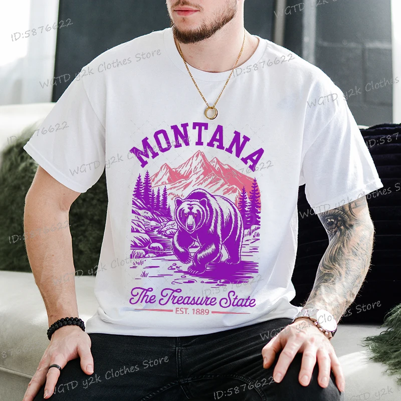 Montana T-shirt Vintage Cityscape Harajuku Forest Bear Streetwear Short Sleeve Retro Animal Tees New American Style Tshirt Men
Montana T-shirt Vintage Cityscape Harajuku Forest Bear Streetwear Short Sleeve Retro Animal Tees New American Style Tshirt Men