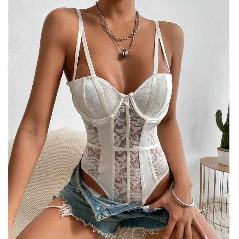 2023 Summer Fashion Women's Sexy One Shoulder Black Tops Mesh Push Up Vest Night Club Party Lace Corset Bustier Bra Cropped Top
2023 Summer Fashion Women's Sexy One Shoulder Black Tops Mesh Push Up Vest Night Club Party Lace Corset Bustier Bra Cropped Top