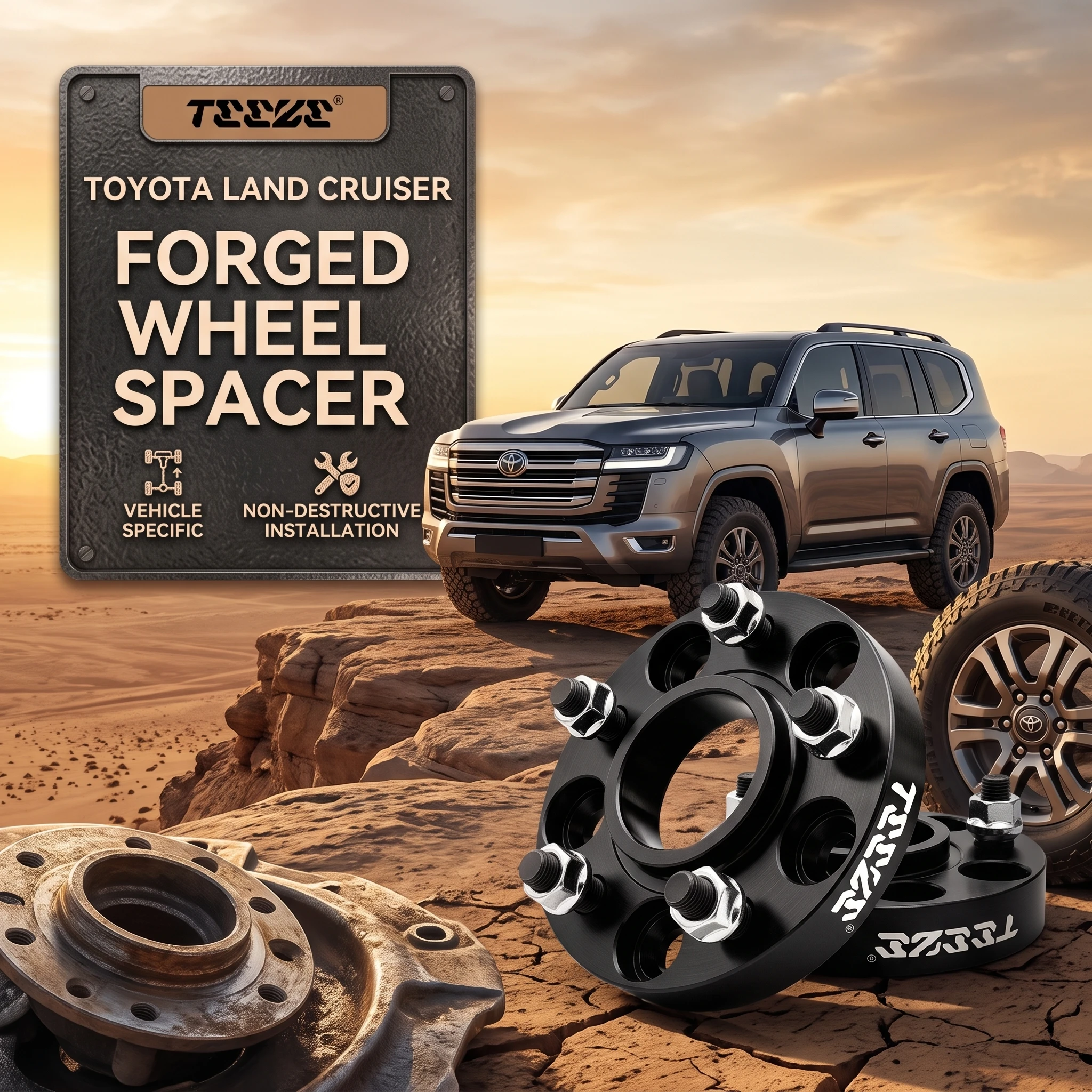 Teeze 2/4pcs 5x150 or 6x139.7 Hub Centric Black Forged Wheel Spacer For Toyota Land Cruiser Flange Plate 25/30/35/38/50mm
Teeze 2/4pcs 5x150 or 6x139.7 Hub Centric Black Forged Wheel Spacer For Toyota Land Cruiser Flange Plate 25/30/35/38/50mm