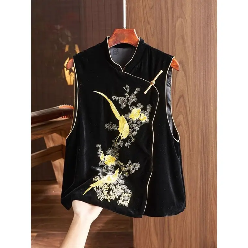 New Beauty Women's Jackets Women's Vest High-grade Velvet Embroidered Vest Women's Spring Tang Suit Fashion Temperament top
New Beauty Women's Jackets Women's Vest High-grade Velvet Embroidered Vest Women's Spring Tang Suit Fashion Temperament top