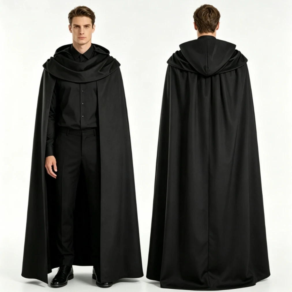 Halloween Devil Wizard Gothic Style Coat with Hood Velvet Robe Long Cape Stage Performance Costume Women's Ethnic Fashion
Halloween Devil Wizard Gothic Style Coat with Hood Velvet Robe Long Cape Stage Performance Costume Women's Ethnic Fashion