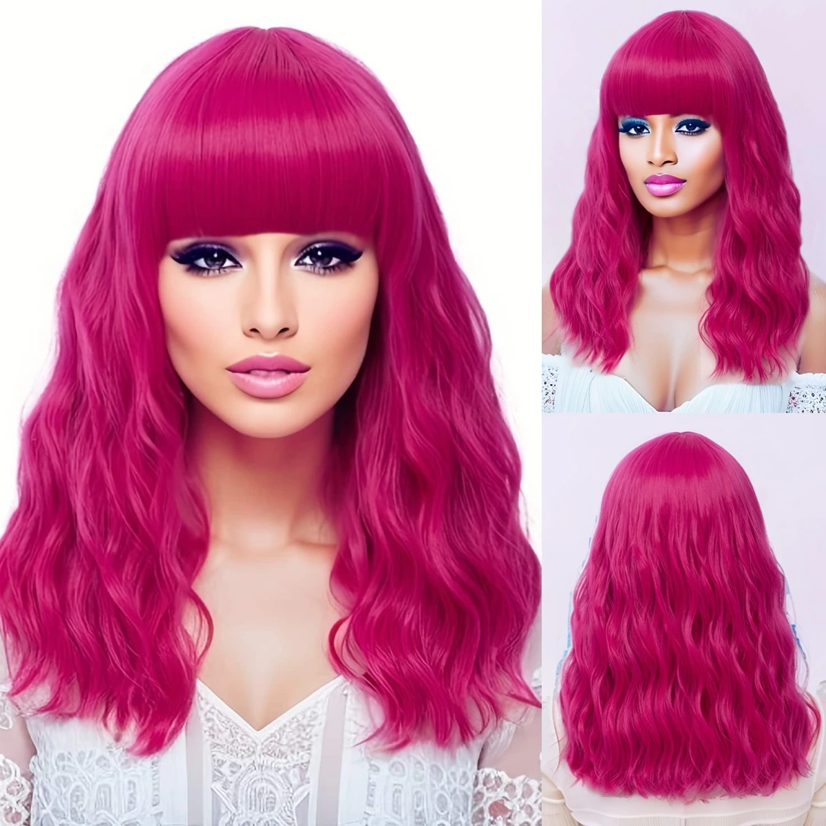 Long Curly Synthetic Cosplay Bob Wigs Women Red Wig with Bangs Pink Purple Hair Wigs
Long Curly Synthetic Cosplay Bob Wigs Women Red Wig with Bangs Pink Purple Hair Wigs