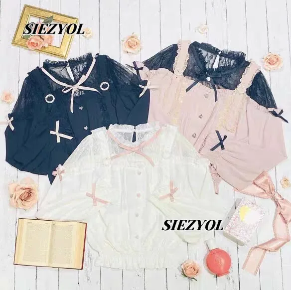 Lace Shirt Lolita Sweet Girl's Top Japanese Style Mass-produced Double Strap Off-shoulder Stand Collar Long Sleeve Blouse
Lace Shirt Lolita Sweet Girl's Top Japanese Style Mass-produced Double Strap Off-shoulder Stand Collar Long Sleeve Blouse