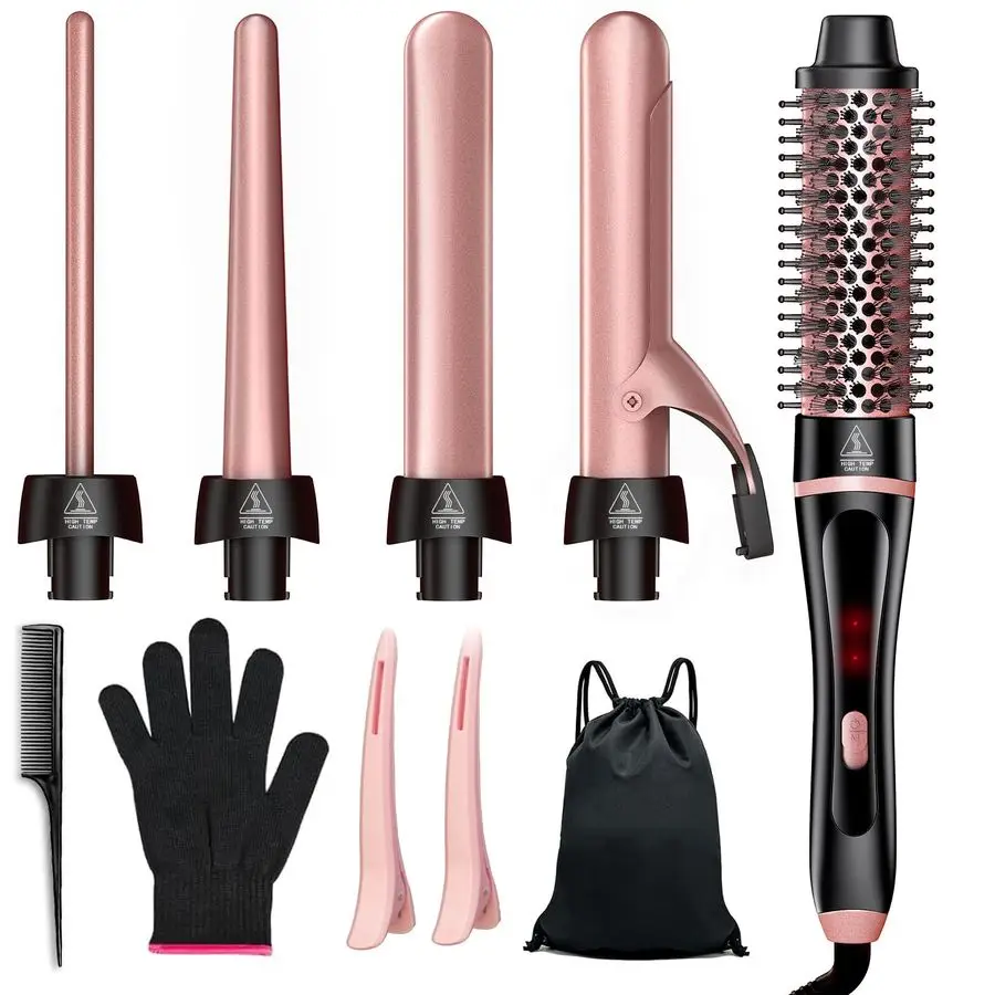in 1 Curling Iron amp Thermal Brush Set with 4 Interchangeable Ceramic Barrels 0.351.25 Fast Heat Dual Voltage Travel Hair Tools
in 1 Curling Iron amp Thermal Brush Set with 4 Interchangeable Ceramic Barrels 0.351.25 Fast Heat Dual Voltage Travel Hair Tools