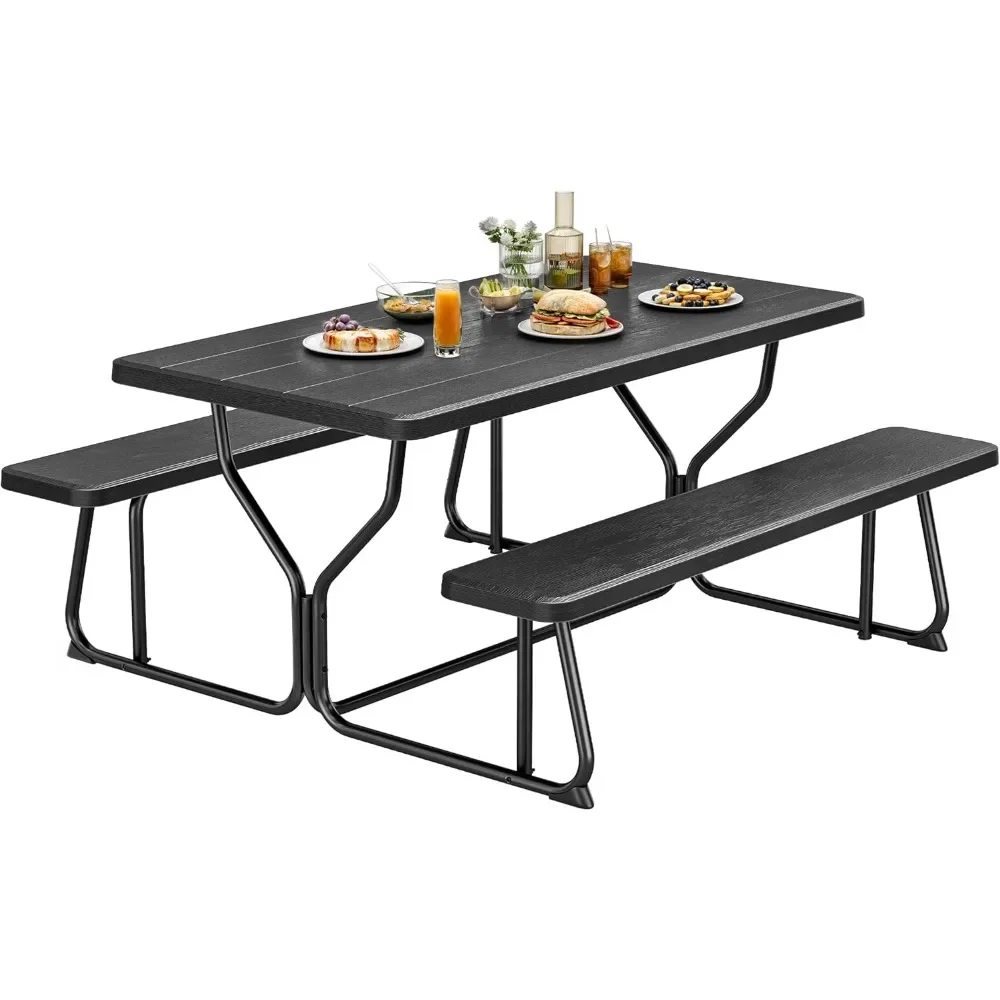Heavy Duty Outdoor Picnic Table and Bench Set, Weather-Resistant Resin Tabletop & Sturdy Steel Frame, Ideal Picnic Table
Heavy Duty Outdoor Picnic Table and Bench Set, Weather-Resistant Resin Tabletop & Sturdy Steel Frame, Ideal Picnic Table