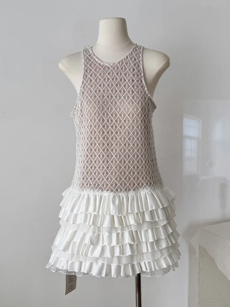 High Quality 2025 Summer New French Design Ruffled Edge Sleeveless Short Dresses For Women Versatile Holiday Cake Dress Female
High Quality 2025 Summer New French Design Ruffled Edge Sleeveless Short Dresses For Women Versatile Holiday Cake Dress Female