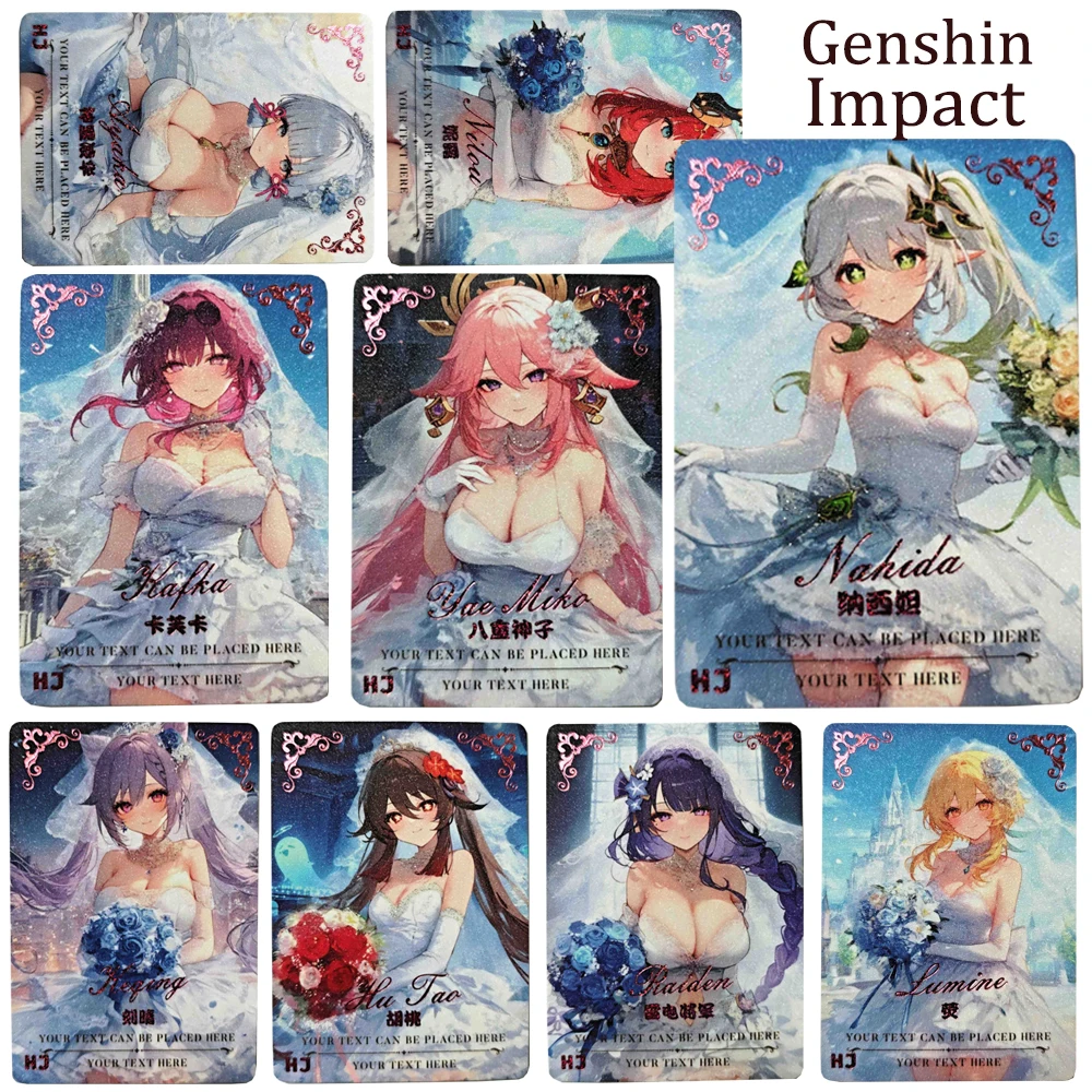 Genshin Impact HJ Pink Keqing Hu Tao Raiden Shogun Kamisato Ayaka Nahida Nilou Ganyu metallic pattern Signature collection card
Genshin Impact HJ Pink Keqing Hu Tao Raiden Shogun Kamisato Ayaka Nahida Nilou Ganyu metallic pattern Signature collection card