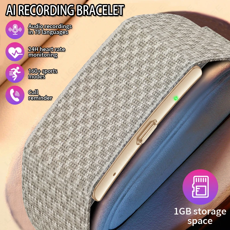 LIGE No Screen Smart Wristbands AI Meeting Recording Transcription Heart Rate Health Smart Bracelet Call Reminder Smart Watches
LIGE No Screen Smart Wristbands AI Meeting Recording Transcription Heart Rate Health Smart Bracelet Call Reminder Smart Watches