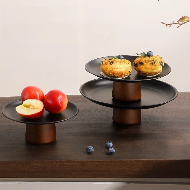 Деревянная высокая подставка для фруктов с подносом из нержавеющей стали, скандинавское сервировочное блюдо для послеобеденного чая для конфет, фруктового торта, десерта 
Деревянная высокая подставка для фруктов с подносом из нержавеющей стали, скандинавское сервировочное блюдо для послеобеденного чая для конфет, фруктового торта, десерта