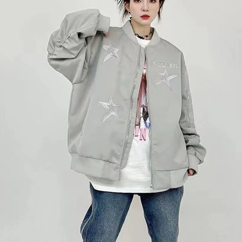 Gidyq Autumn Women Baseball Jacket Fashion Korean Star Embroidery Loose Outerwear Harajuku Female Casual Streetwear Coat New
Gidyq Autumn Women Baseball Jacket Fashion Korean Star Embroidery Loose Outerwear Harajuku Female Casual Streetwear Coat New