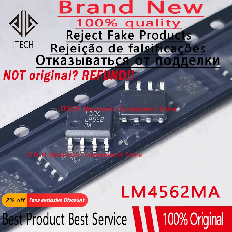 10 шт./лот оригинальный LM4562MA LM4562 L4562 SOP-8 LM4562MAX аудио Операционный усилитель 100% новый и подлинный Бесплатная доставка
10 шт./лот оригинальный LM4562MA LM4562 L4562 SOP-8 LM4562MAX аудио Операционный усилитель 100% новый и подлинный Бесплатная доставка