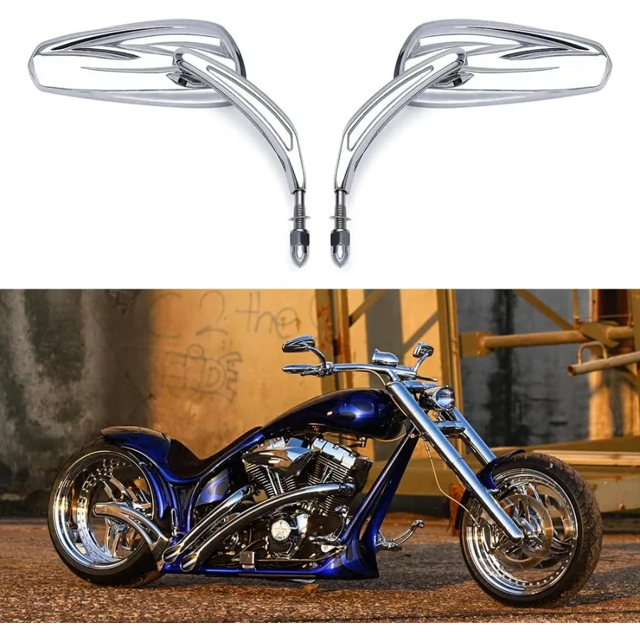 Хромированные зеркала Sportster для Harley Road King Street Electra Glide Dyna Softail Road Glide, зеркала заднего вида для мотоцикла, совместимое 
Хромированные зеркала Sportster для Harley Road King Street Electra Glide Dyna Softail Road Glide, зеркала заднего вида для мотоцикла, совместимое