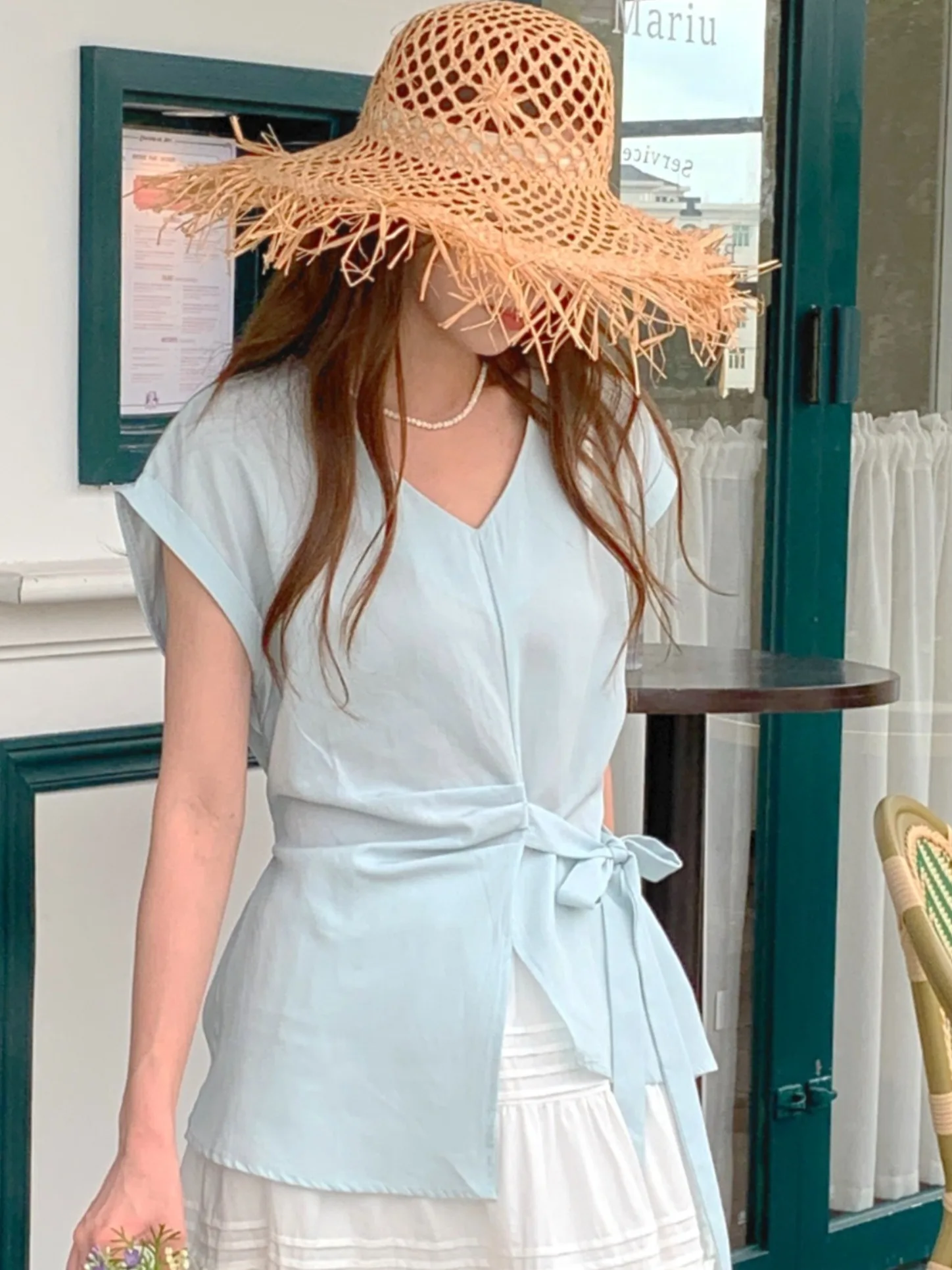 Ele Cross-Band Design ort-Sve Женские летние новинки Sle Chic Small ence с застежкой на талии irt для поездок на работу Sle
Ele Cross-Band Design ort-Sve Женские летние новинки Sle Chic Small ence с застежкой на талии irt для поездок на работу Sle