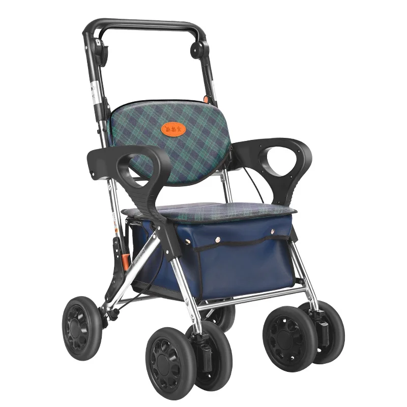 The elderly push the grocery shopping cart, shopping aid driving, aluminum alloy folding scooter can sit and push a small pull
The elderly push the grocery shopping cart, shopping aid driving, aluminum alloy folding scooter can sit and push a small pull