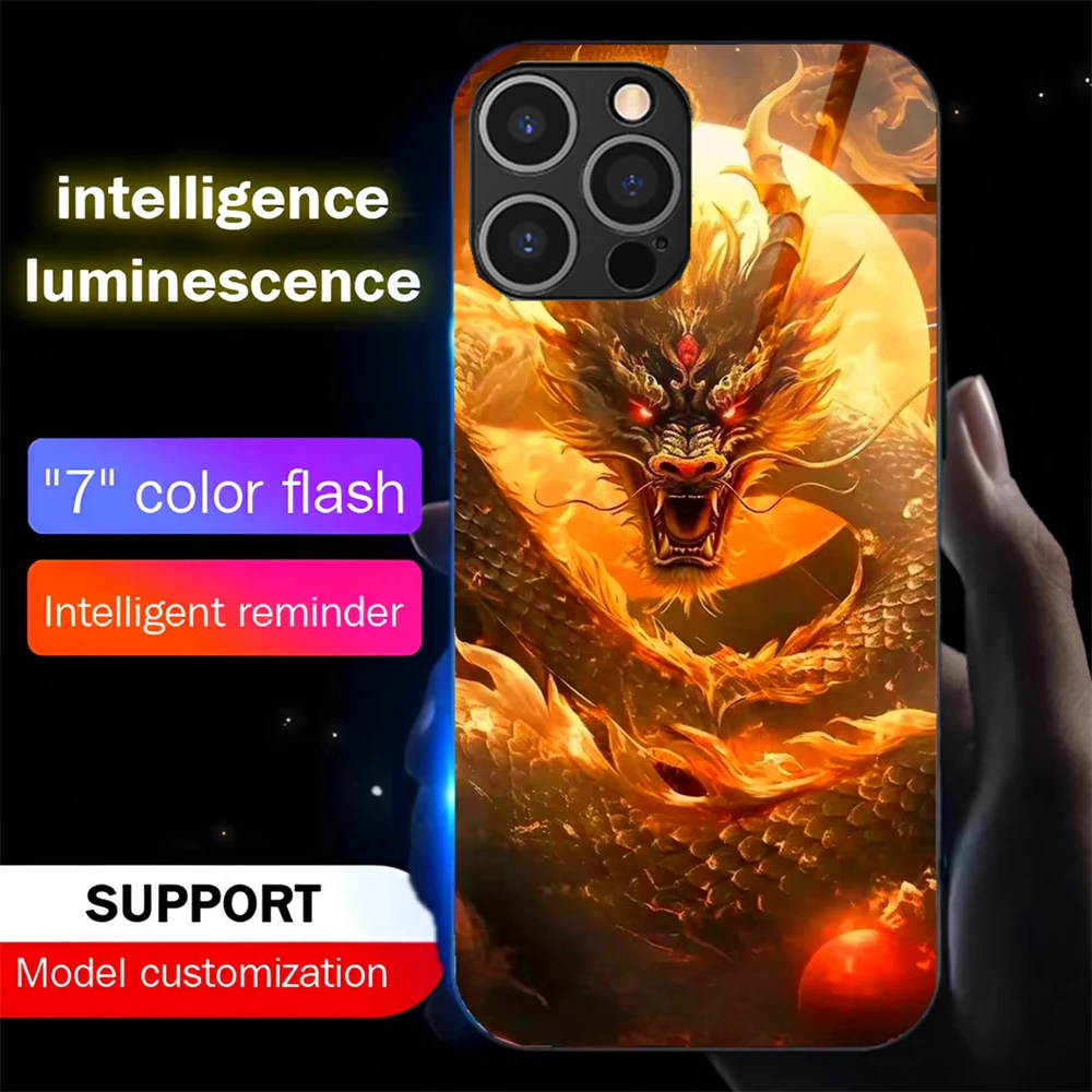 Chinese Dragon Pattern LED Calling Light Flash Phone Case Smart Luminous Cover For iPhone 16 E 15 14 13 12 11 Pro Max XR X Plus 
Chinese Dragon Pattern LED Calling Light Flash Phone Case Smart Luminous Cover For iPhone 16 E 15 14 13 12 11 Pro Max XR X Plus