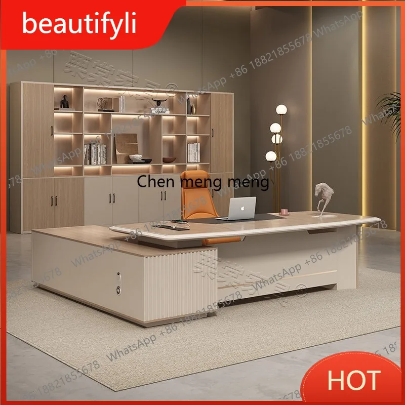 A139 Office boss table simple modern president computer desk and chair combination light luxury high sense fashion desk
A139 Office boss table simple modern president computer desk and chair combination light luxury high sense fashion desk
