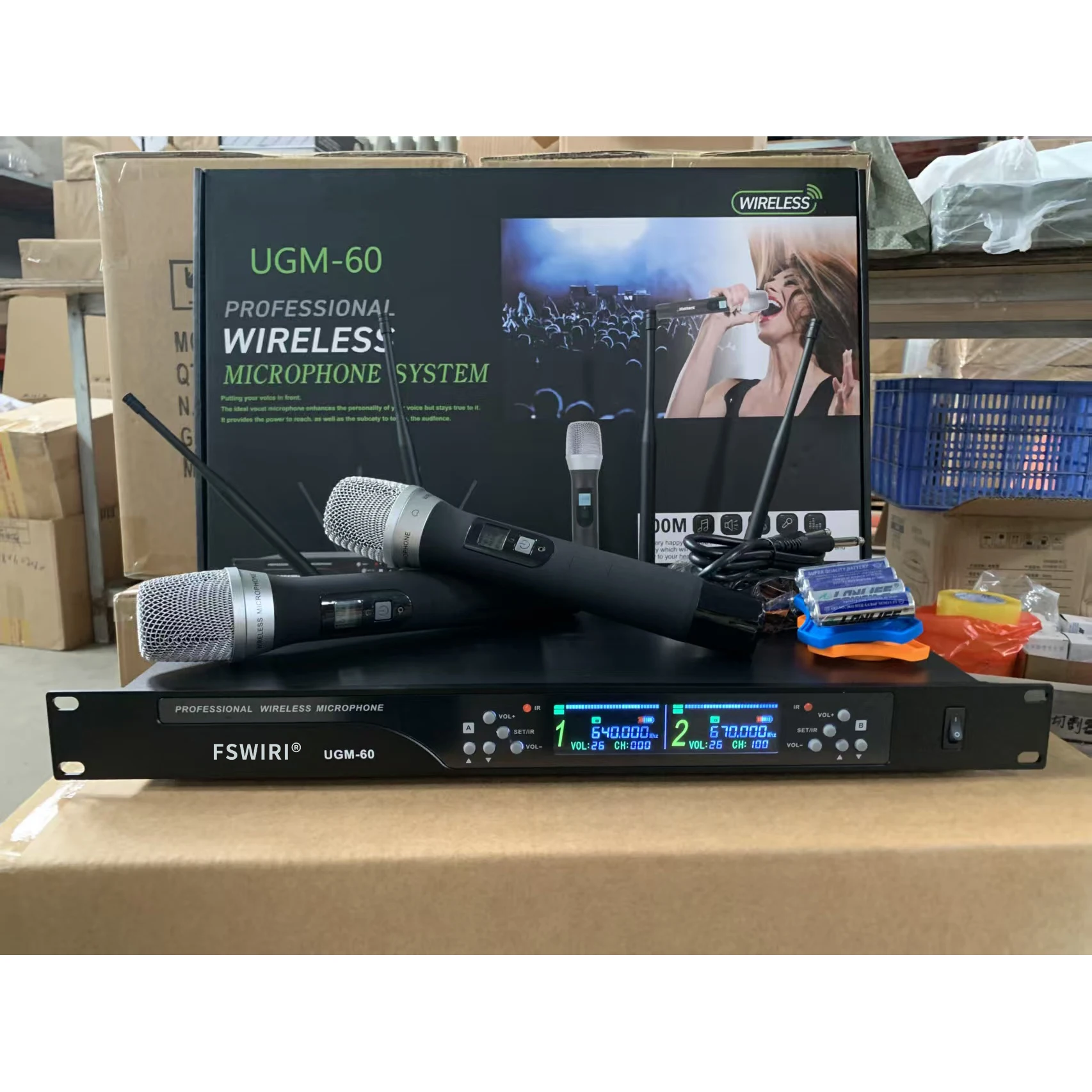 FSWIRI Professional wireless microphone system with all handheld microphone for home karaoke, church stage microphone SR
FSWIRI Professional wireless microphone system with all handheld microphone for home karaoke, church stage microphone SR