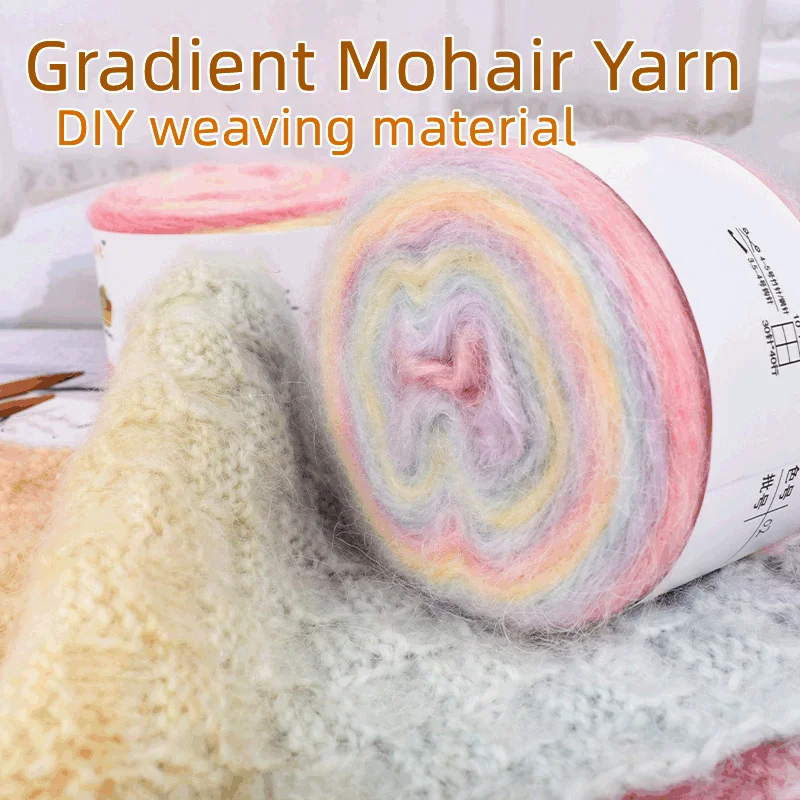 DIY Rainbow Yarn Mohair Blended Gradient Silk Hand Knitting Long Plush Sewing Crochet Material Thread Handmade Workshop
DIY Rainbow Yarn Mohair Blended Gradient Silk Hand Knitting Long Plush Sewing Crochet Material Thread Handmade Workshop