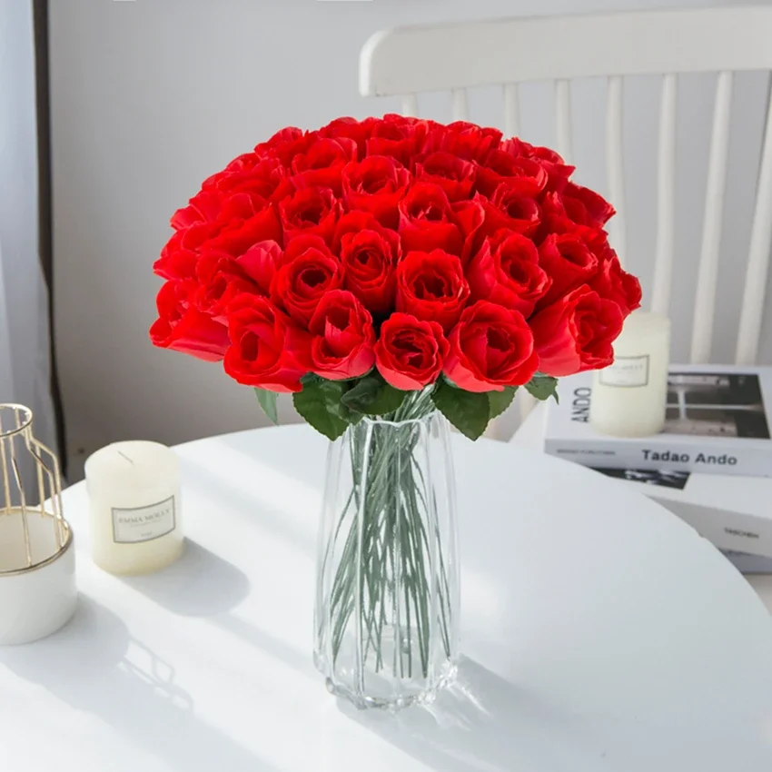 10Pcs Red Roses Bouquet Vase for Home Decor Garden Wedding Decorative Wreaths Diy Handwork Flower Arrangement Artificial Flowers
10Pcs Red Roses Bouquet Vase for Home Decor Garden Wedding Decorative Wreaths Diy Handwork Flower Arrangement Artificial Flowers