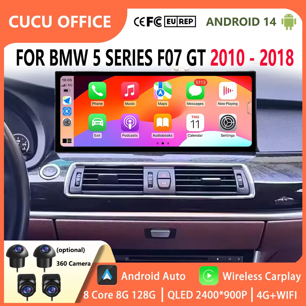 For BMW 5 Series F07 GT 2010 2011 2012-2018 CIC NBT System Car Video Multimedia Player Carplay Bluetooth GPS Navi Android 14
For BMW 5 Series F07 GT 2010 2011 2012-2018 CIC NBT System Car Video Multimedia Player Carplay Bluetooth GPS Navi Android 14