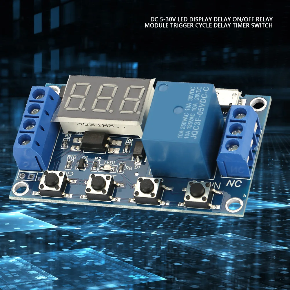 Cycle Delay Timer Delay, DC 5-30V LED Display Delay On/Off Relay Module Trigger Cycle Delay Timer Switch
Cycle Delay Timer Delay, DC 5-30V LED Display Delay On/Off Relay Module Trigger Cycle Delay Timer Switch