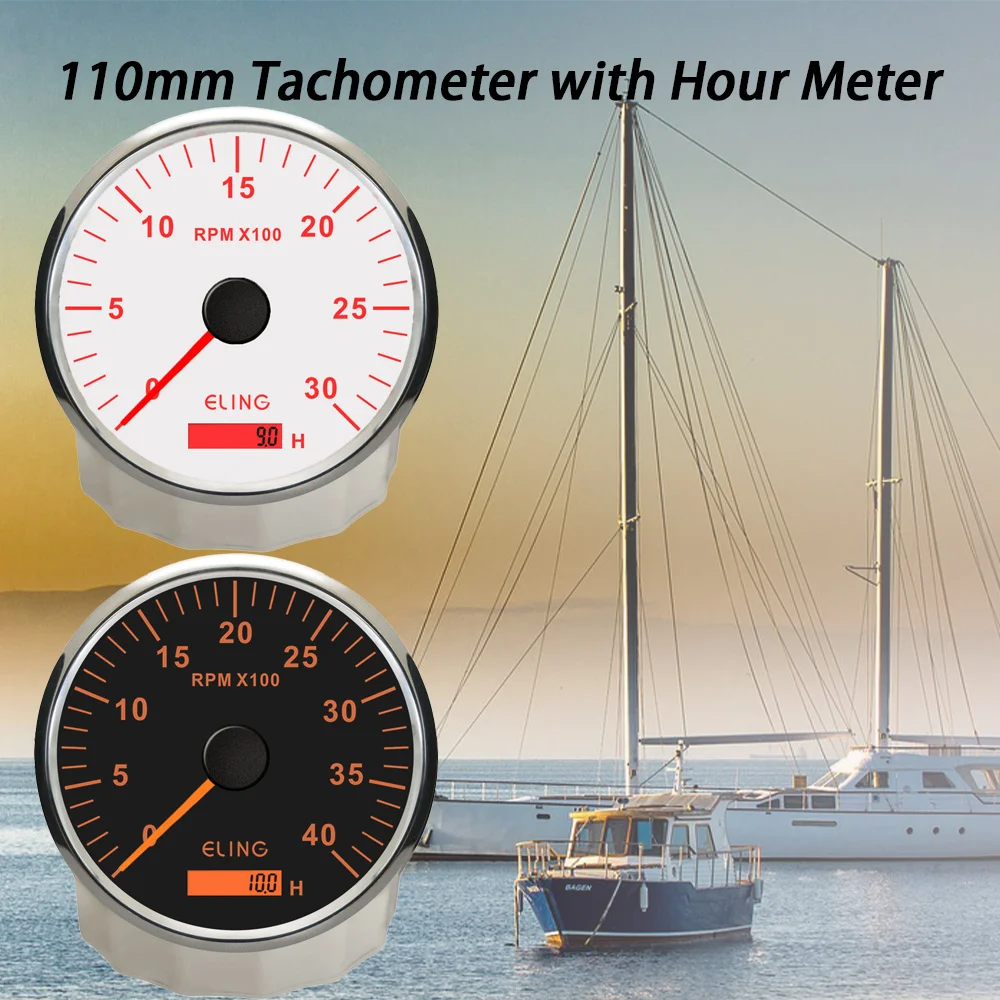 Rhaxel 110mm Tachometer 3000RPM 4000RPM 6000RPM Gauge With Adjustable Hourmeter 12V 24V With Backlight for Boats Vessels Trucks
Rhaxel 110mm Tachometer 3000RPM 4000RPM 6000RPM Gauge With Adjustable Hourmeter 12V 24V With Backlight for Boats Vessels Trucks