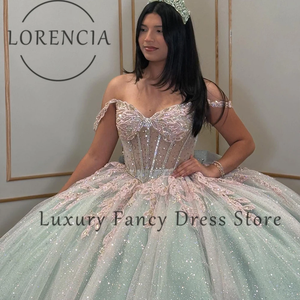 Elegant Applique Quinceanera Dresses Off Shoulder Rhinestone Birthday Party Ball Gowns for Girl Customized abiti da cerimonia
Elegant Applique Quinceanera Dresses Off Shoulder Rhinestone Birthday Party Ball Gowns for Girl Customized abiti da cerimonia