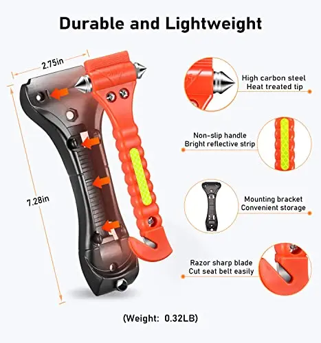 10-Pack Emergency Car Tool: Window Breaker, Seatbelt Cutter, Reflective Grip, Lightweight & Durable
10-Pack Emergency Car Tool: Window Breaker, Seatbelt Cutter, Reflective Grip, Lightweight & Durable